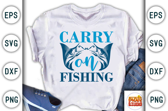 Carry on Fishing: A Versatile Graphics Asset for T-Shirt Designs