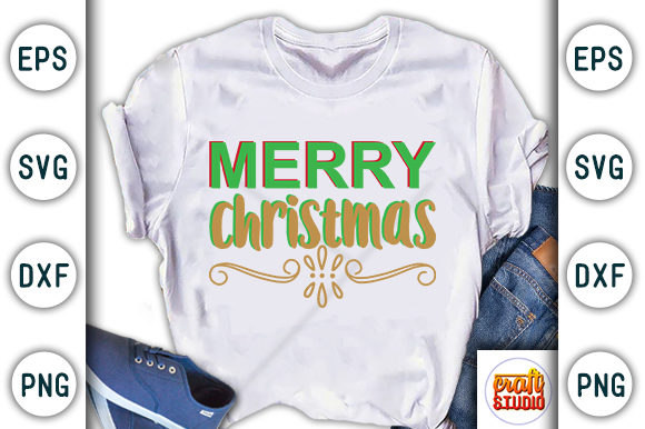 Christmas Quote Design, Merry Christmas: Perfect for T-Shirt Designs and Graphics