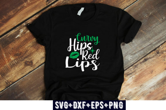 Curvy Hips Red Lips: A Bold Graphic for T-Shirt Designs
