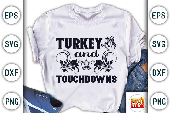 Turkey and Touchdowns: A Perfect T-Shirt Graphics Asset